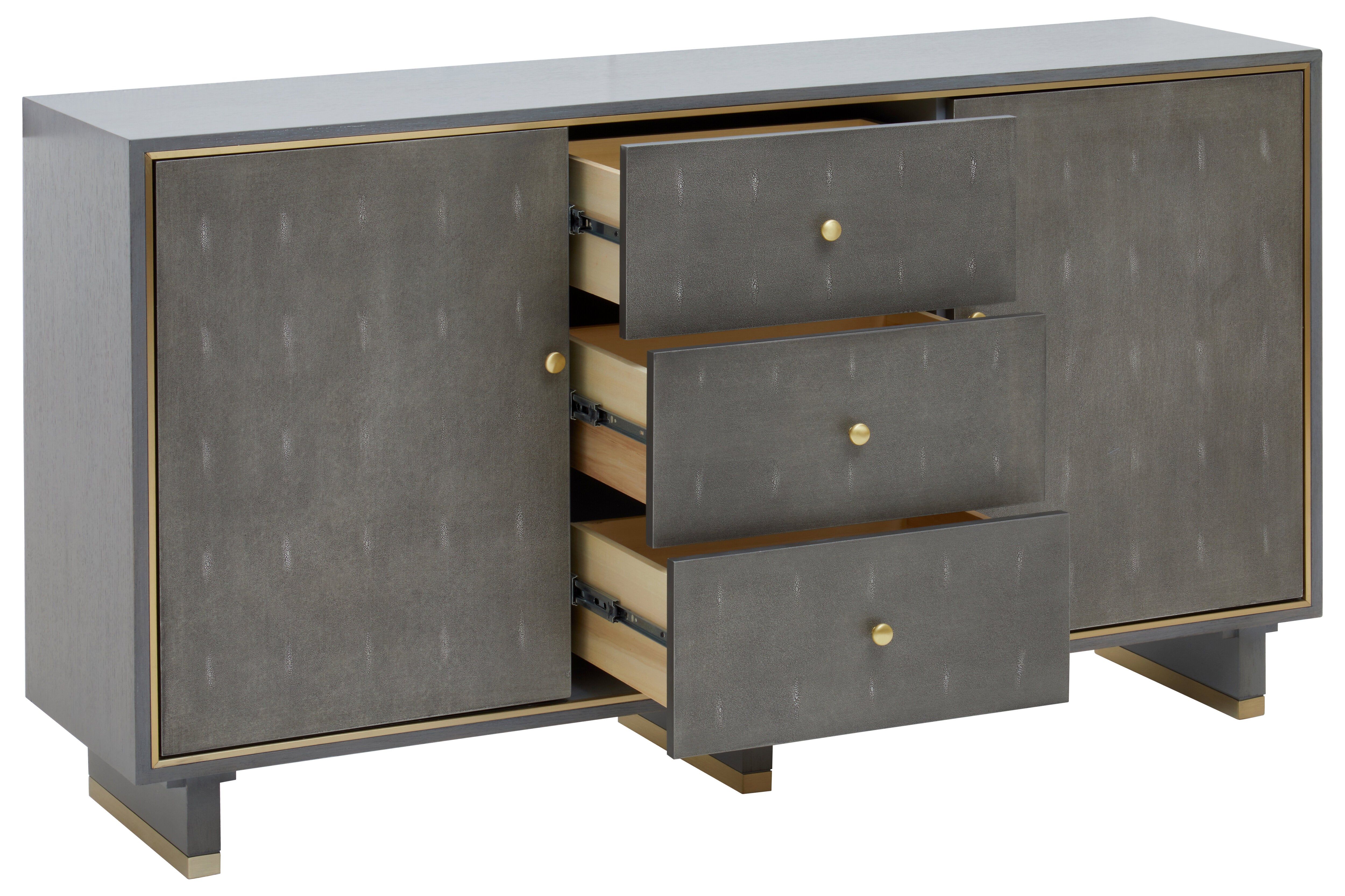 Torcino Grey Faux Shagreen Sideboard